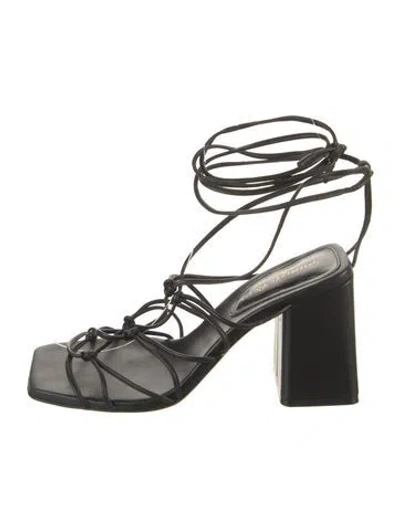 Pre-owned Gianvito Rossi Leather Gladiator Sandals In Black