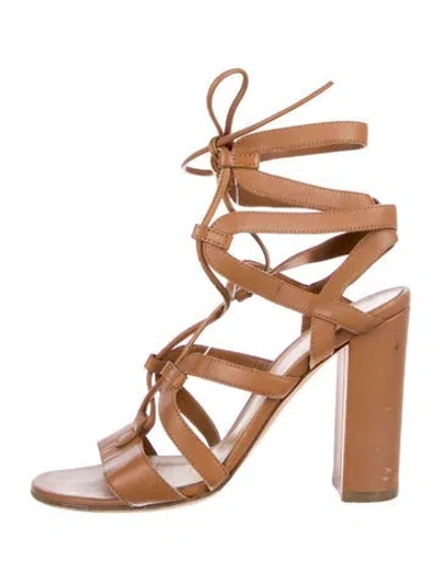 Pre-owned Gianvito Rossi Leather Gladiator Sandals In Brown
