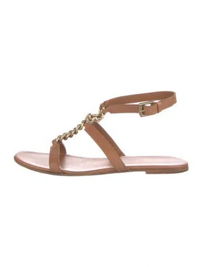 Pre-owned Gianvito Rossi Leather Gladiator Sandals In Brown