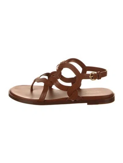 Pre-owned Gianvito Rossi Leather Gladiator Sandals In Brown