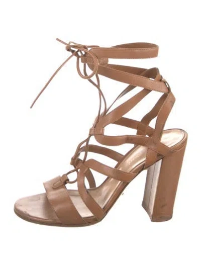 Pre-owned Gianvito Rossi Leather Gladiator Sandals In Brown