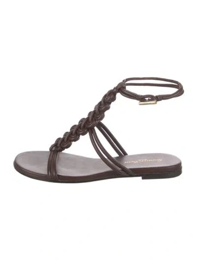Pre-owned Gianvito Rossi Leather Gladiator Sandals In Brown