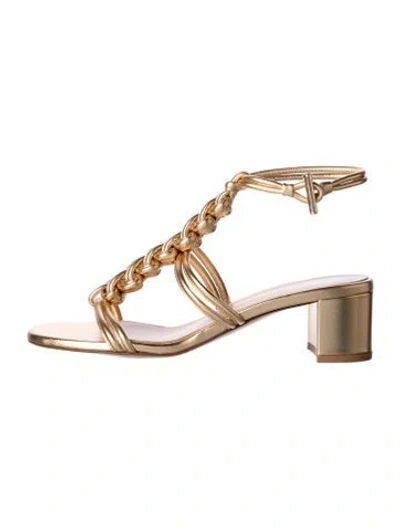 Pre-owned Gianvito Rossi Leather Gladiator Sandals In Gold