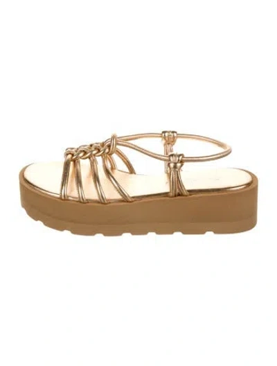 Pre-owned Gianvito Rossi Leather Gladiator Sandals In Gold
