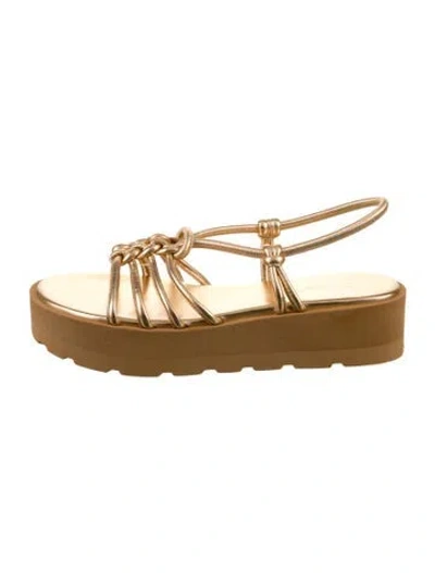 Pre-owned Gianvito Rossi Leather Gladiator Sandals In Gold