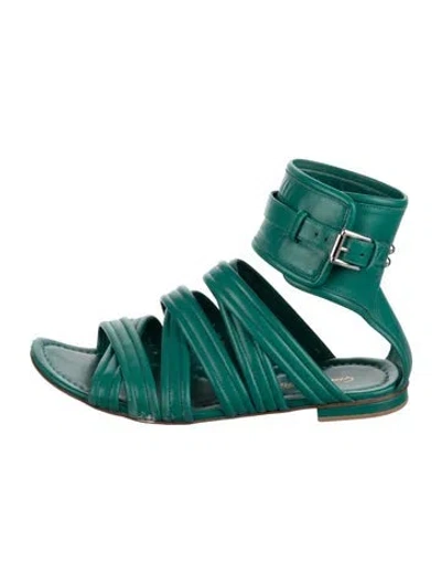 Pre-owned Gianvito Rossi Leather Gladiator Sandals In Green