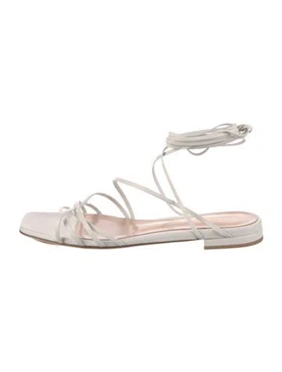 Pre-owned Gianvito Rossi Leather Gladiator Sandals In Neutral