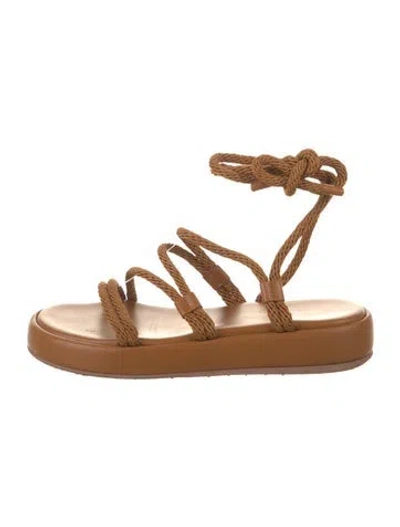Pre-owned Gianvito Rossi Leather Gladiator Sandals In Orange