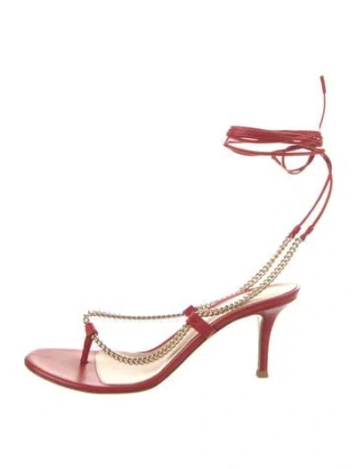 Pre-owned Gianvito Rossi Leather Gladiator Sandals In Red