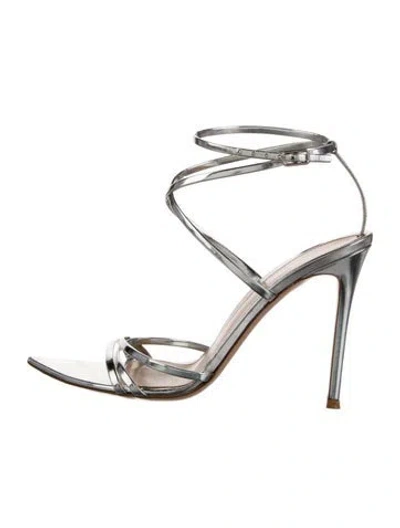 Pre-owned Gianvito Rossi Leather Gladiator Sandals In Silver
