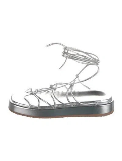 Pre-owned Gianvito Rossi Leather Gladiator Sandals In Silver