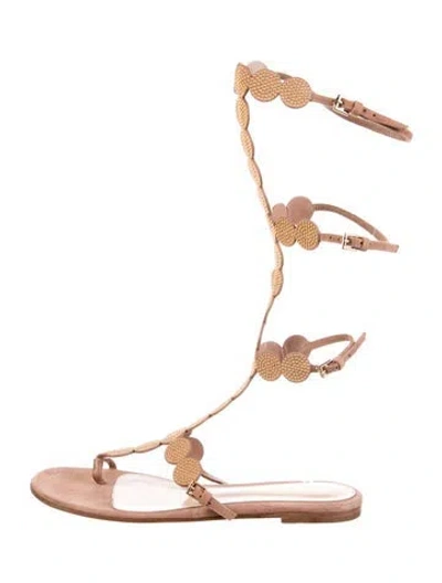 Pre-owned Gianvito Rossi Leather Gladiator Sandals In Transparent