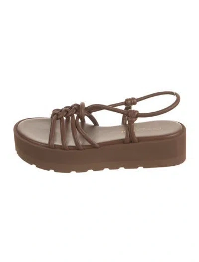 Pre-owned Gianvito Rossi Leather Gladiator Sandals W/ Tags In Brown