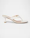 Gianvito Rossi Leather Heeled Thong Sandals In White