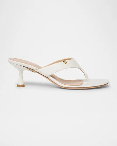 Gianvito Rossi Leather Heeled Thong Sandals In White