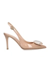 GIANVITO ROSSI LEATHER JAIPUR SLINGBACK PUMPS 85
