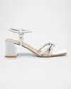 Gianvito Rossi Leather Knot Ankle-strap Sandals In Silver