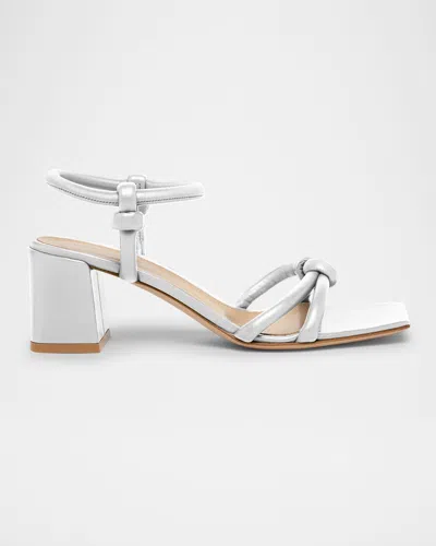 Gianvito Rossi Leather Knot Ankle-strap Sandals In Silver
