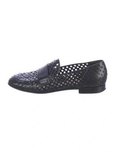 Pre-owned Gianvito Rossi Leather Lace Pattern Loafers In Blue