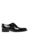 Gianvito Rossi Patent Leather Lace-up Shoes With Low Block Heel In Black