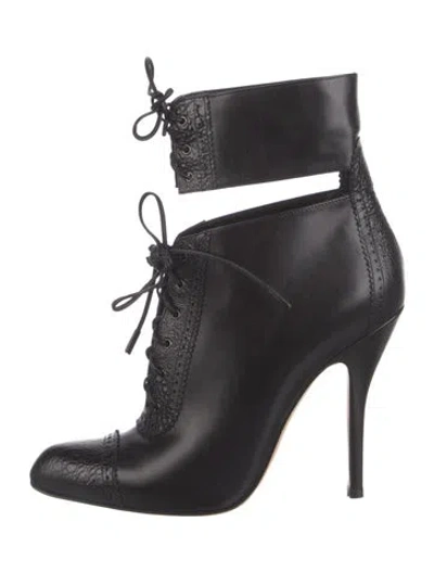 Pre-owned Gianvito Rossi Leather Lace-up Boots In Black
