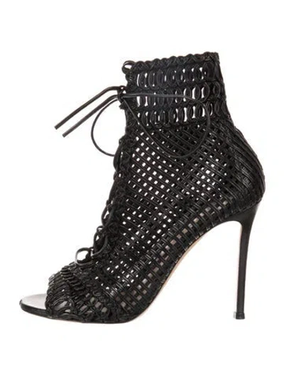Pre-owned Gianvito Rossi Leather Lace-up Boots In Black
