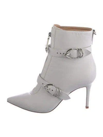 Pre-owned Gianvito Rossi Leather Lace-up Boots In White
