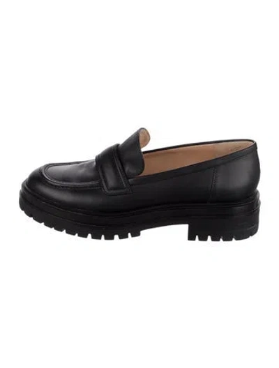 Pre-owned Gianvito Rossi Leather Loafers In Black
