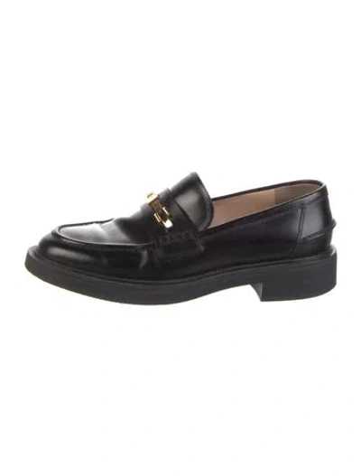 Pre-owned Gianvito Rossi Leather Loafers In Black