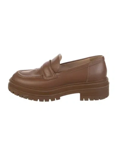 Pre-owned Gianvito Rossi Leather Loafers In Brown
