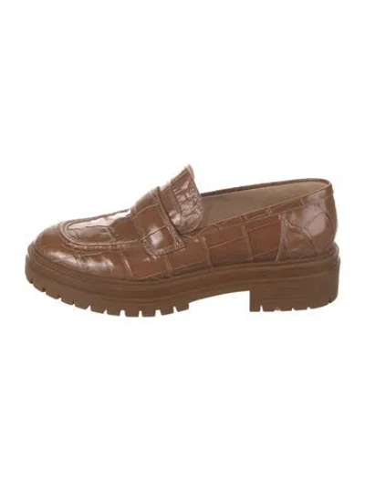 Pre-owned Gianvito Rossi Leather Loafers In Brown