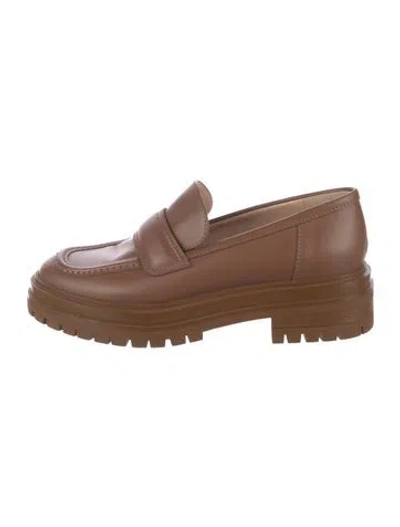 Pre-owned Gianvito Rossi Leather Loafers In Brown
