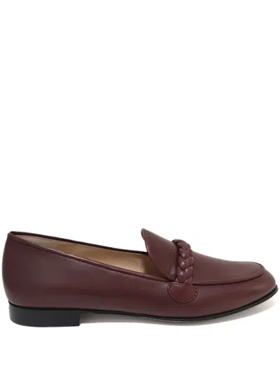 Gianvito Rossi Leather Loafers In Red