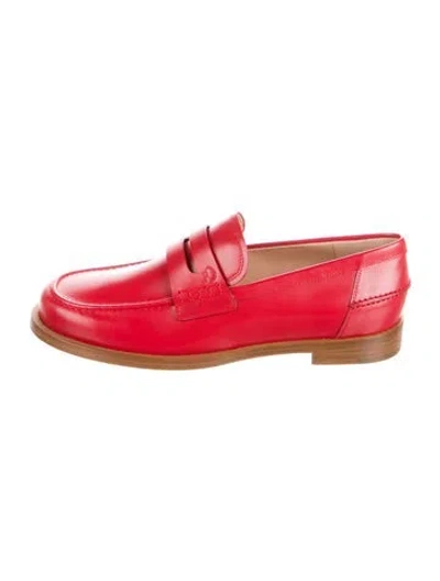 Pre-owned Gianvito Rossi Leather Loafers In Red