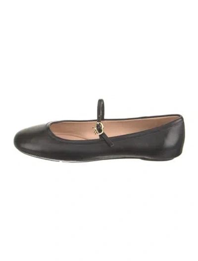 Pre-owned Gianvito Rossi Leather Mary Jane Flats In Black