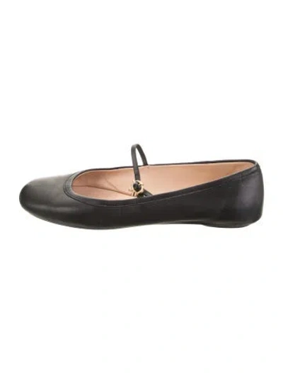 Pre-owned Gianvito Rossi Leather Mary Jane Flats In Black