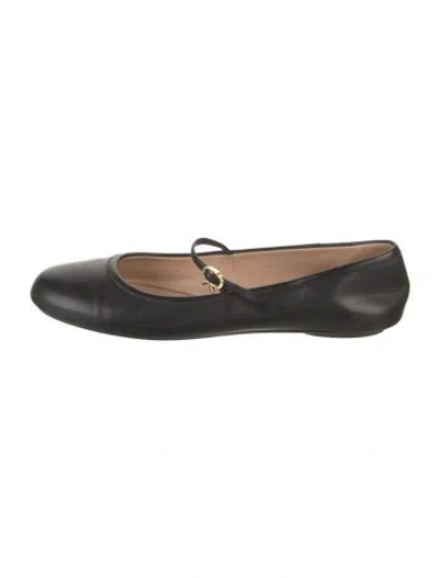 Pre-owned Gianvito Rossi Leather Mary Jane Flats In Black