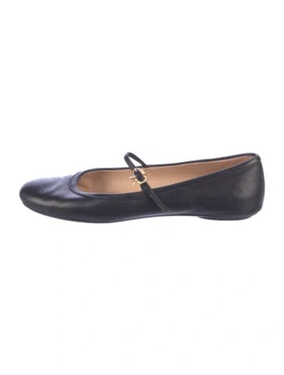 Pre-owned Gianvito Rossi Leather Mary Jane Flats In Black