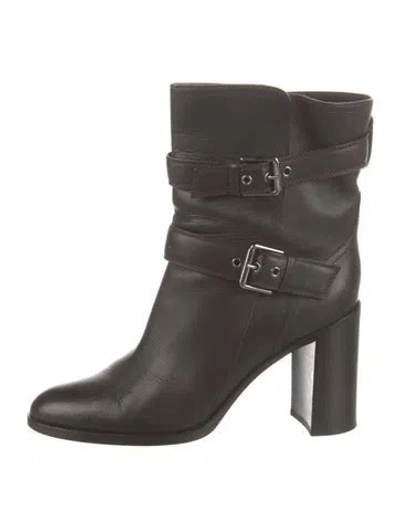 Pre-owned Gianvito Rossi Leather Moto Boots In Black
