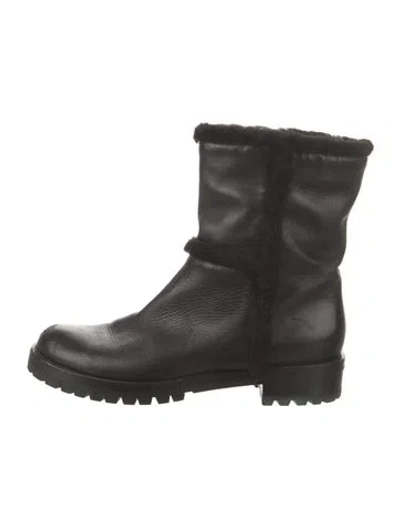 Pre-owned Gianvito Rossi Leather Moto Boots In Black