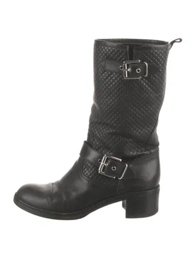 Pre-owned Gianvito Rossi Leather Moto Boots In Black