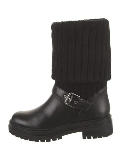Pre-owned Gianvito Rossi Leather Moto Boots In Black