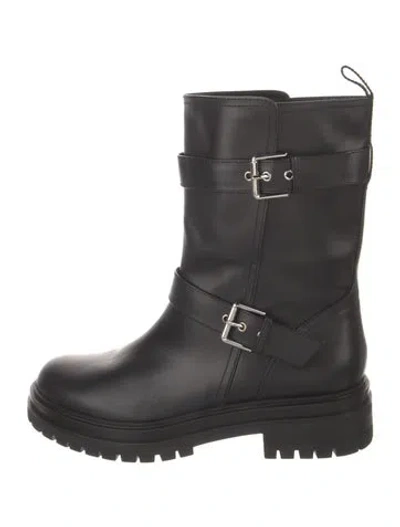 Pre-owned Gianvito Rossi Leather Moto Boots In Black