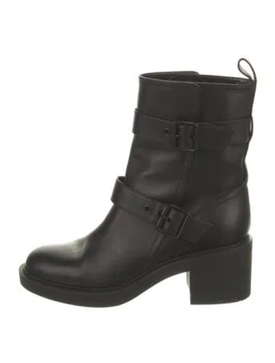 Pre-owned Gianvito Rossi Leather Moto Boots In Black