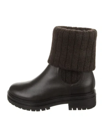 Pre-owned Gianvito Rossi Leather Moto Boots In Black