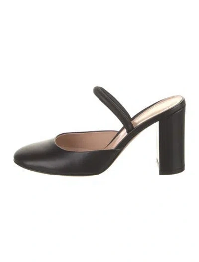 Pre-owned Gianvito Rossi Leather Mules In Black