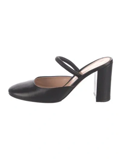 Pre-owned Gianvito Rossi Leather Mules In Black
