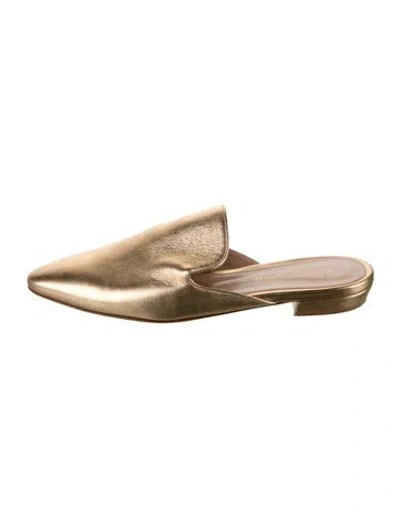 Pre-owned Gianvito Rossi Leather Mules In Gold