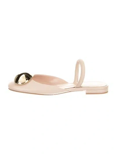 Pre-owned Gianvito Rossi Leather Mules In Neutral