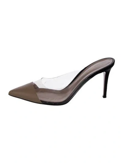 Pre-owned Gianvito Rossi Leather Mules In Neutrals